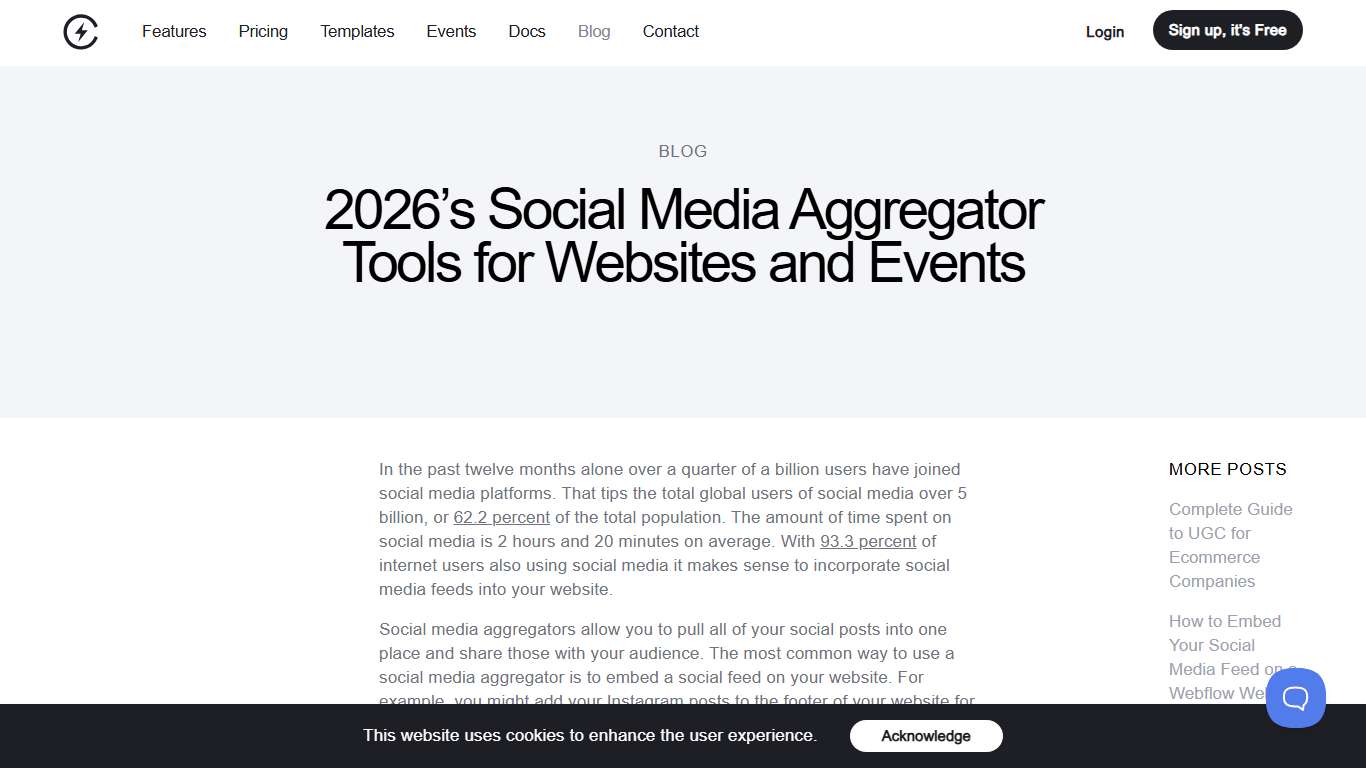 2026’s Social Media Aggregator Tools for Websites and Events